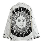 Black And White Celestial Sun Print Women's Blazer