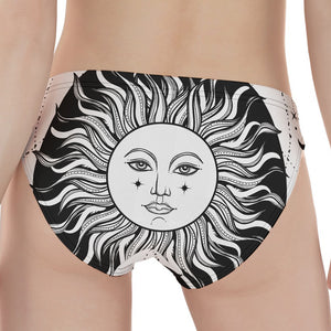 Black And White Celestial Sun Print Women's Panties