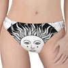 Black And White Celestial Sun Print Women's Thong