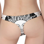 Black And White Celestial Sun Print Women's Thong