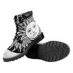 Black And White Celestial Sun Print Work Boots