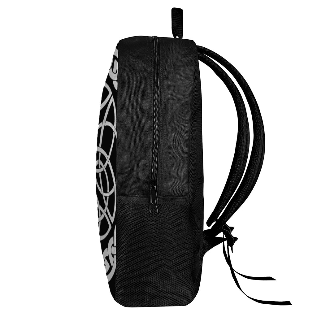 Black And White Celtic Knot Print 17 Inch Backpack