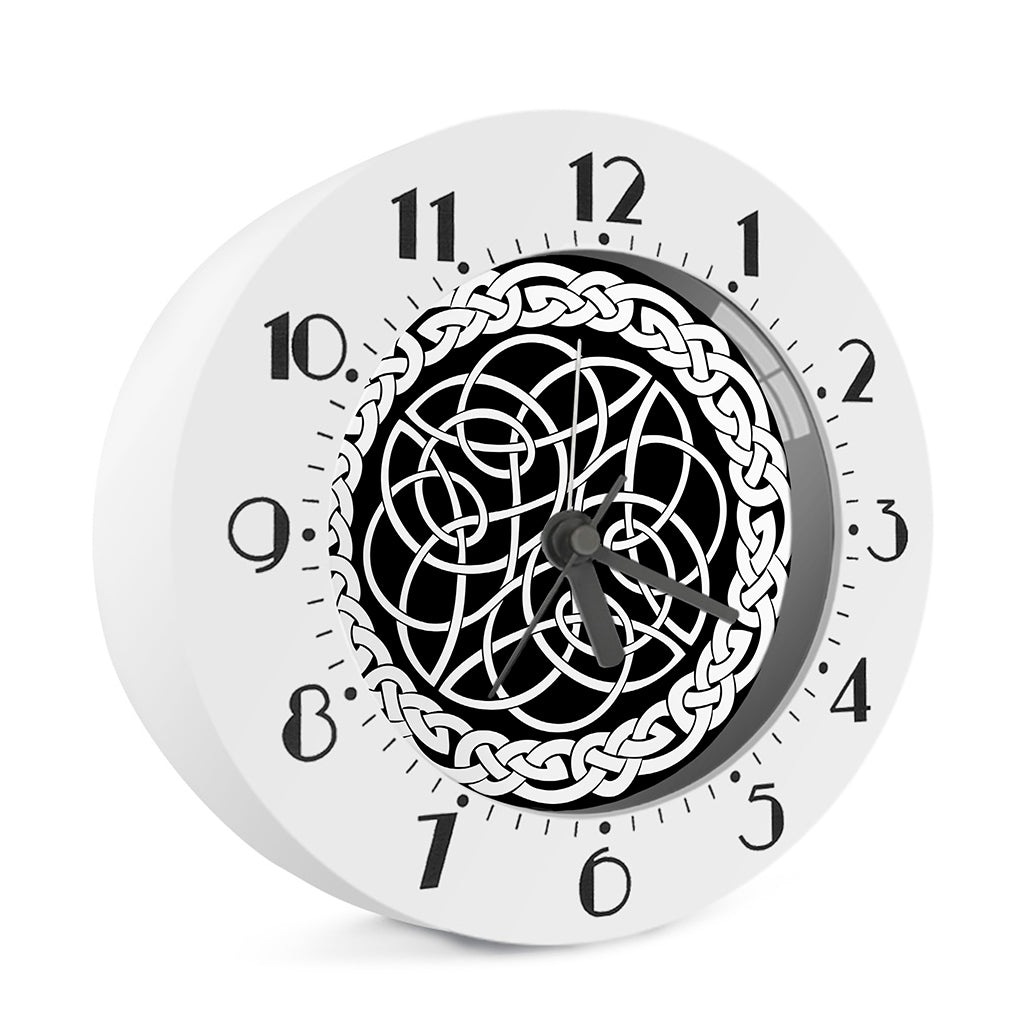 Black And White Celtic Knot Print Alarm Clock