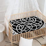 Black And White Celtic Knot Print Baby Crib Sheet
