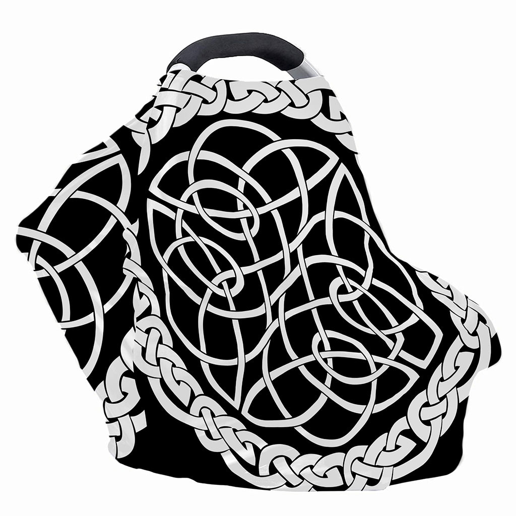 Black And White Celtic Knot Print Baby Seat Cover