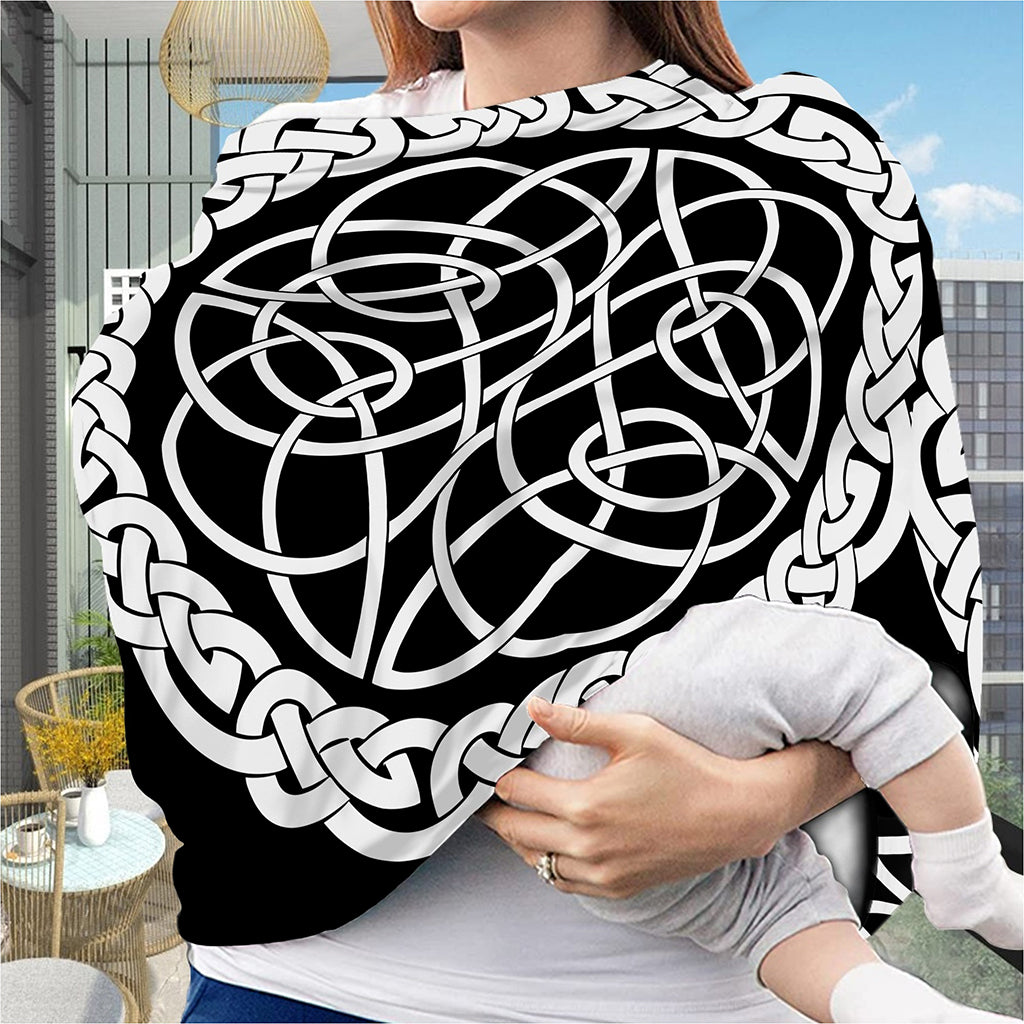 Black And White Celtic Knot Print Baby Seat Cover