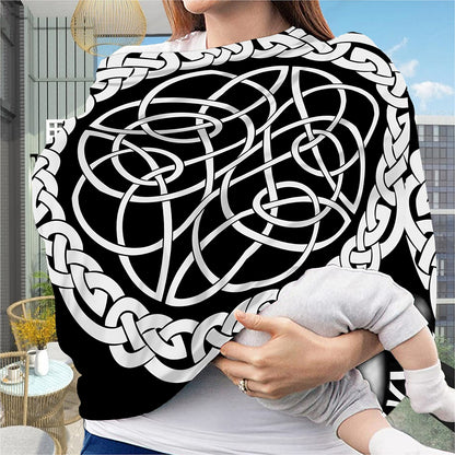 Black And White Celtic Knot Print Baby Seat Cover