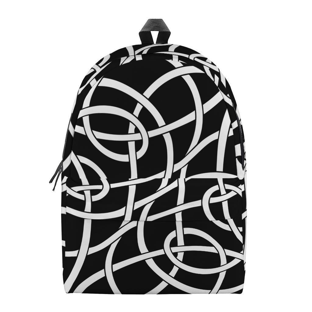 Black And White Celtic Knot Print Backpack