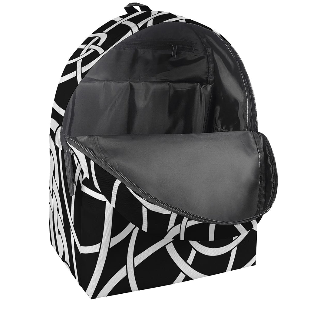 Black And White Celtic Knot Print Backpack