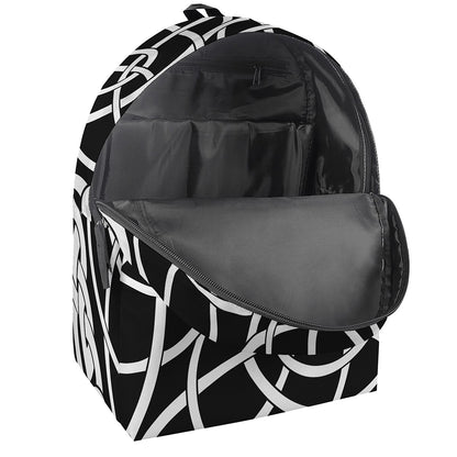 Black And White Celtic Knot Print Backpack