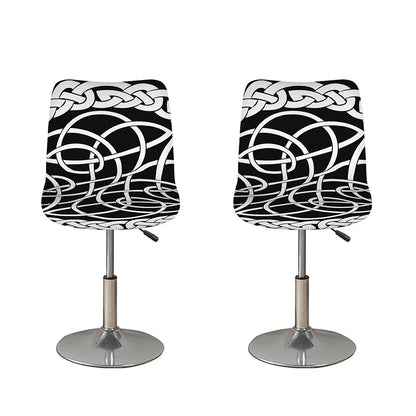 Black And White Celtic Knot Print Bar Stool Covers
