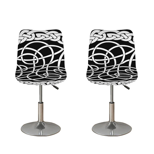Black And White Celtic Knot Print Bar Stool Covers
