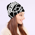 Black And White Celtic Knot Print Beanie
