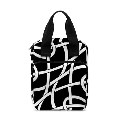 Black And White Celtic Knot Print Bible Tote Bag