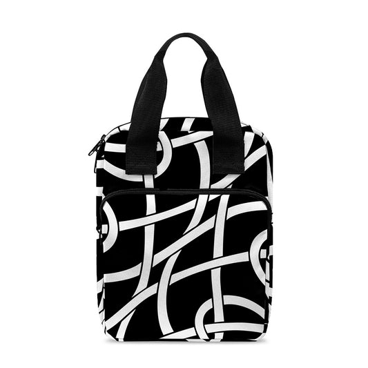 Black And White Celtic Knot Print Bible Tote Bag