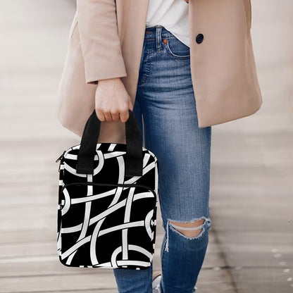Black And White Celtic Knot Print Bible Tote Bag