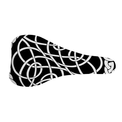 Black And White Celtic Knot Print Bicycle Seat Cover