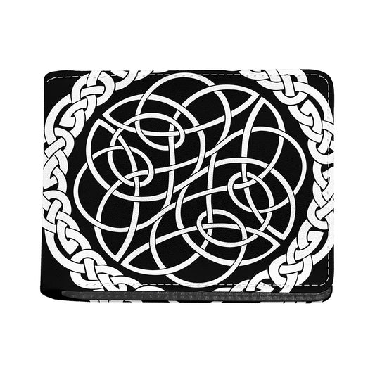 Black And White Celtic Knot Print Bifold Wallet