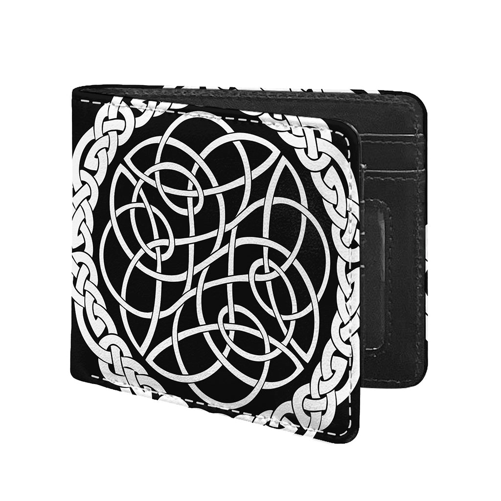 Black And White Celtic Knot Print Bifold Wallet