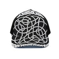 Black And White Celtic Knot Print Black Mesh Trucker Hat