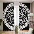 Black And White Celtic Knot Print Dimout Pencil Pleat Curtains