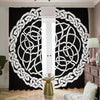 Black And White Celtic Knot Print Blackout Pencil Pleat Curtains