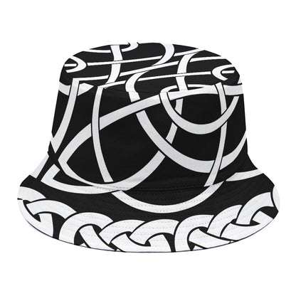 Black And White Celtic Knot Print Bucket Hat