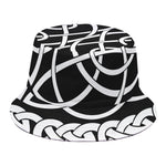 Black And White Celtic Knot Print Bucket Hat
