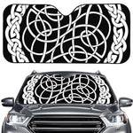 Black And White Celtic Knot Print Car Windshield Sun Shade