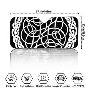 Black And White Celtic Knot Print Car Windshield Sun Shade