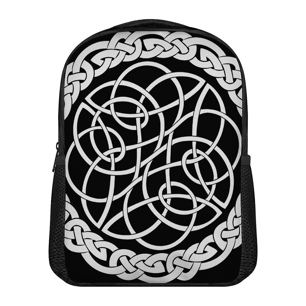 Black And White Celtic Knot Print Casual Backpack