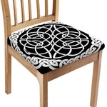 Black And White Celtic Knot Print Chair Cushion Cover