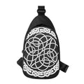 Black And White Celtic Knot Print Sling Bag