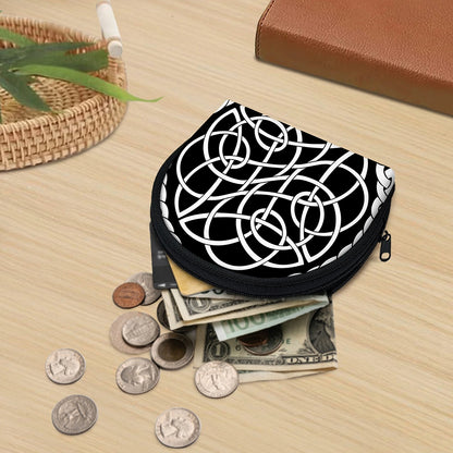 Black And White Celtic Knot Print Coin Purse