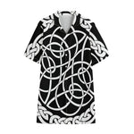 Black And White Celtic Knot Print Cotton Hawaiian Shirt