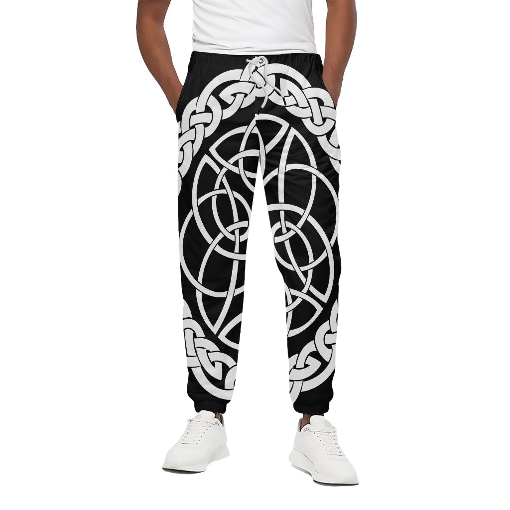 Black And White Celtic Knot Print Cotton Pants