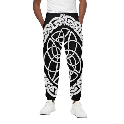 Black And White Celtic Knot Print Cotton Pants