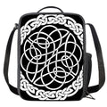 Black And White Celtic Knot Print Crossbody Lunch Bag