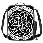 Black And White Celtic Knot Print Crossbody Lunch Bag