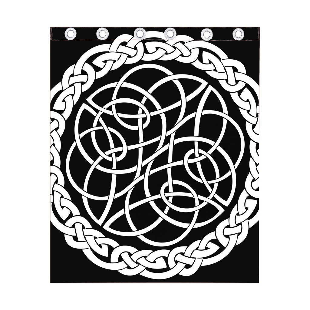 Black And White Celtic Knot Print Curtain