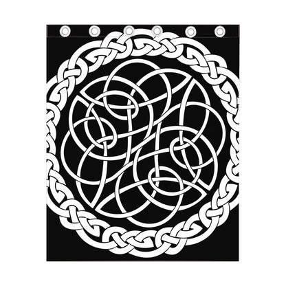 Black And White Celtic Knot Print Curtain
