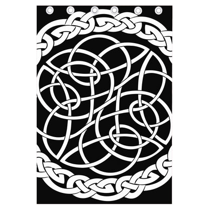 Black And White Celtic Knot Print Curtain