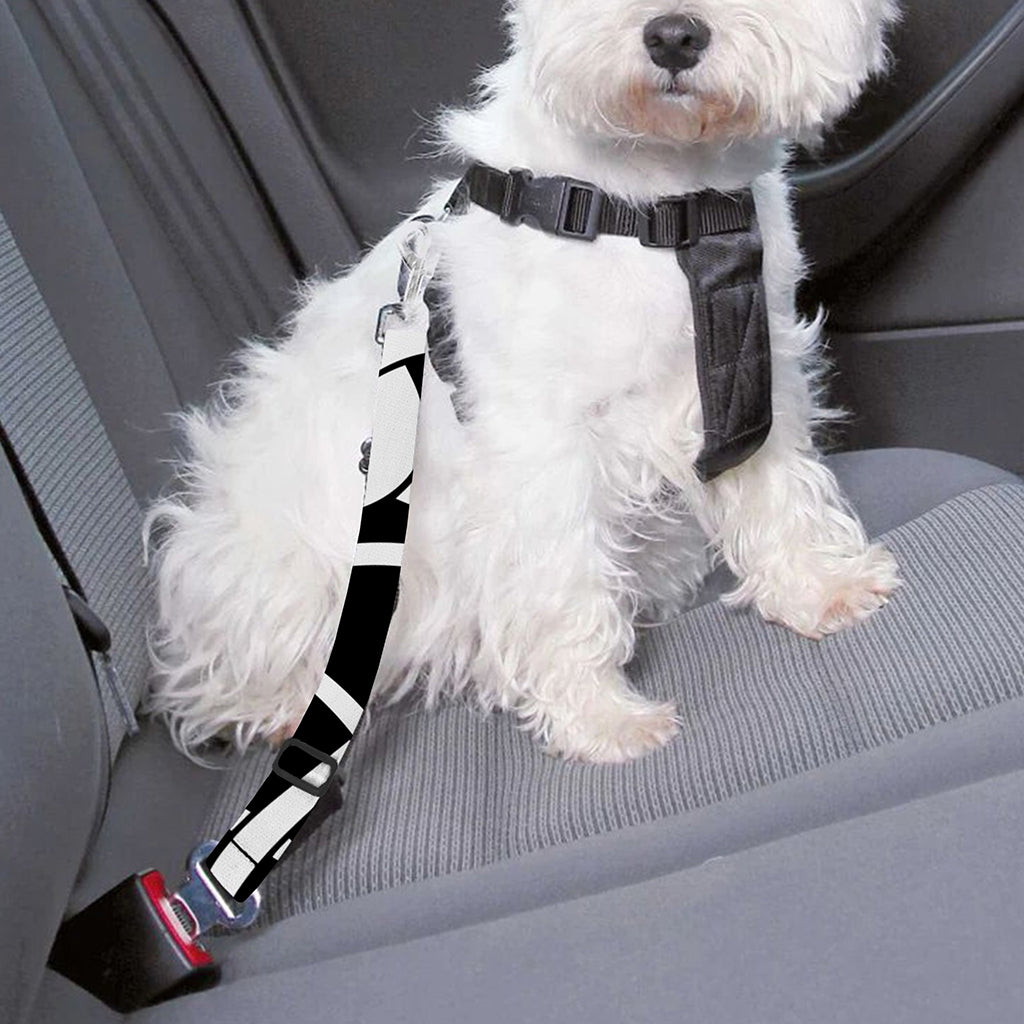 Black And White Celtic Knot Print Dog Seat Belt