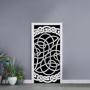 Black And White Celtic Knot Print Door Sticker