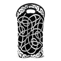 Black And White Celtic Knot Print Double Neoprene Wine Tote