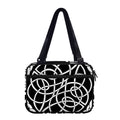Black And White Celtic Knot Print Double Strap Bible Bag