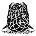 Black And White Celtic Knot Print Drawstring Backpack