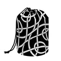 Black And White Celtic Knot Print Drawstring Makeup Bag