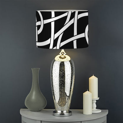 Black And White Celtic Knot Print Drum Lamp Shade