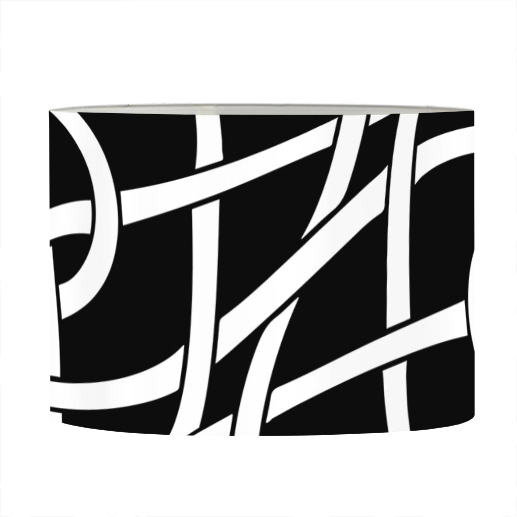 Black And White Celtic Knot Print Drum Lamp Shade
